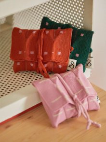 Lucky Pleats Knit Card Wallet Grid (ALL)
