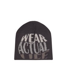 Slogan lettering beanie - CHARCOAL GREY