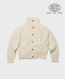 WOOL CABLE KNIT CARDIGAN - 3color