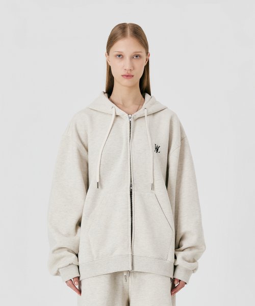 MUSINSA | WOOALONG (Napping)Signature hood zip-up - OAT MEAL