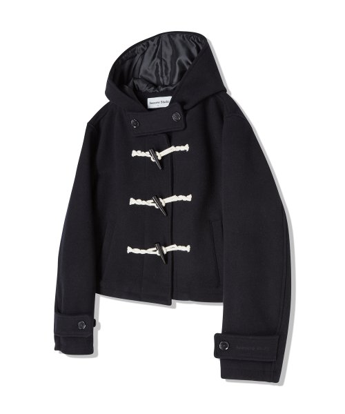 Укороченный дафлкот с капюшоном Dark Navy