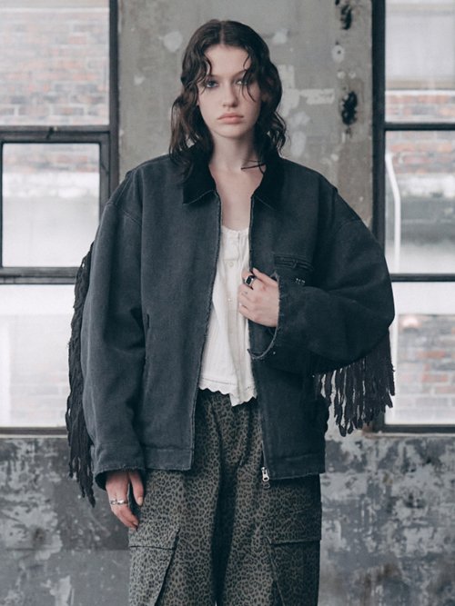 FRINGE WORK куртка чёрный