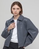제이마크뉴욕(JMARKNEWYORK) Leather zipper jacket jacket - Gray