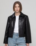 제이마크뉴욕(JMARKNEWYORK) Leather zipper jacket jacket - Black