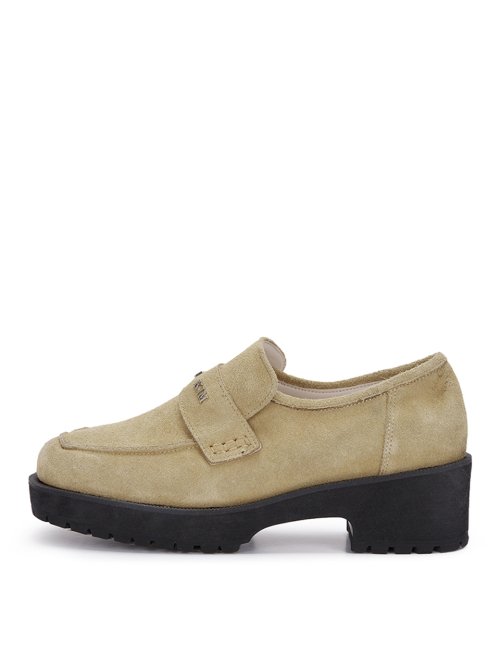 MUSINSA公式 | MATIN KIM MATIN SQUARE SUEDE LOAFER IN BEIGE