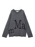 MATIN BIG LOGO STITCH KNIT PULLOVER IN GREY