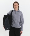 MODIFIED WOOL POLO SWEATER - LAVENDER GREY