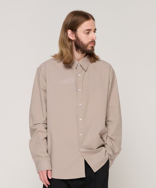 MUSINSA | CARGOBROS CB City Boy Long Sleeve Shirt (Jean Beige)