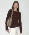Basic Wool Pintuck Top-Dark Brown
