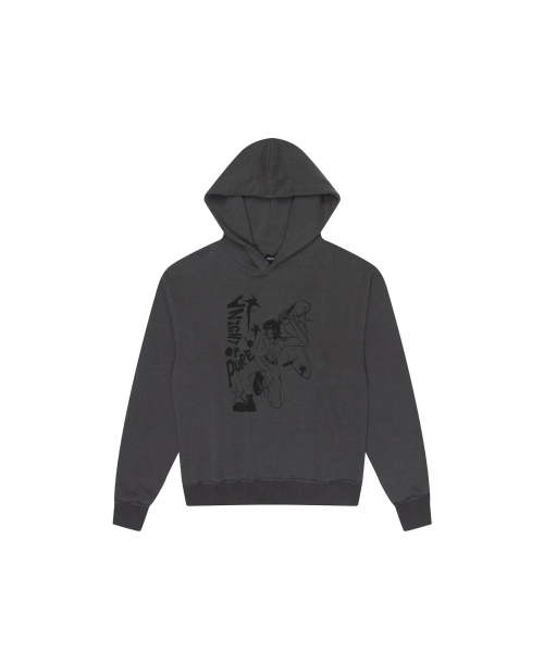 Pure Night Printed Hoodie (Dark Gray)
