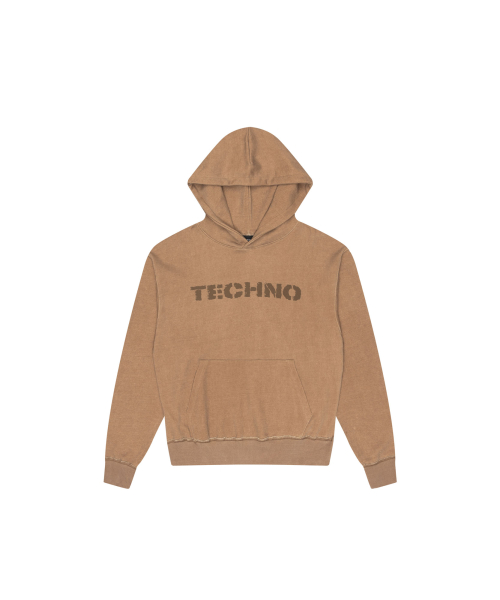 Techno Printed Hoodie (Brown)