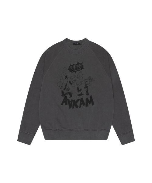 Freedom Printed Raglan Sweatshirt (Dark Gray)