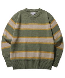 STRIPE KNITTED SWEATER SAGE GREEN