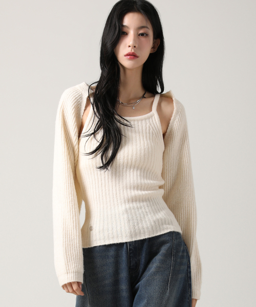 어반드레스(AVANDRESS) Adel Bolero Cardigan Knit Set IVORY