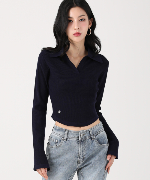 Ant Waist Collar Knit тёмно-синий