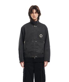 EYELET POCKET WORK JACKET BLACK