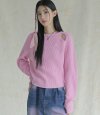 Ribbed Cut-out Knit PINK