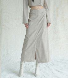 Karin Slit Maxi Long Skirt BEIGE