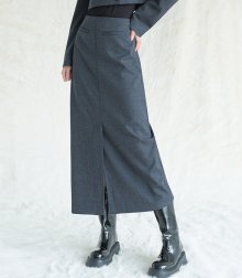Karin Slit Maxi Long Skirt CHARCOAL