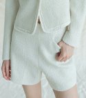 Sara Tweed Mini Shorts IVORY