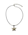Bold Star Necklace_[Black Silver]