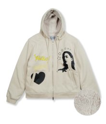 GH FLEECE HOOD ZIP UP_BEIGE