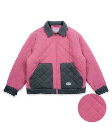 QUILTED ZIP UP JUMPER_BURGUNDY