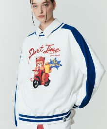 [ LESSER PANDA ] FAST FOOD X DELIVERY LESSER POINT SWEATSHIRT [OVER-FIT] IVORY