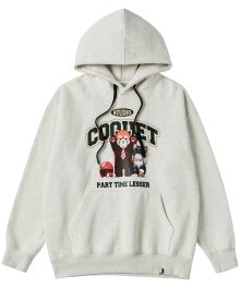 [ LESSER PANDA ] FAST FOOD X LESSER BABY CAT HOODIE [OVER-FIT] OATMEAL