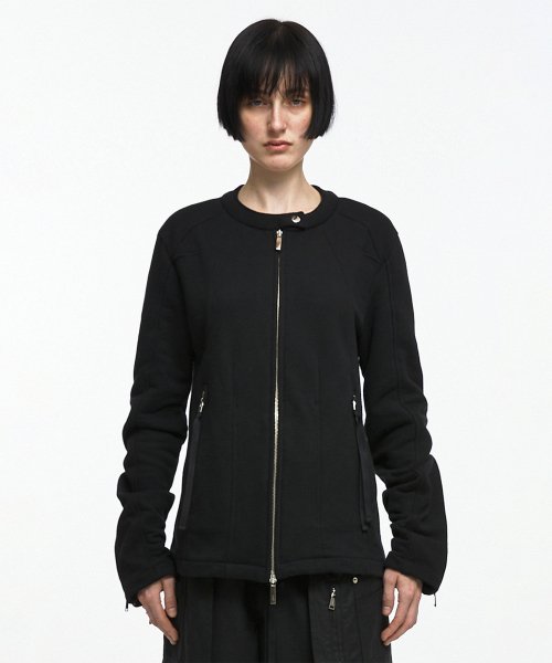 나체(NACHE) SEAM LINE JERSEY RIDER JACKET (UNISEX) BLACK