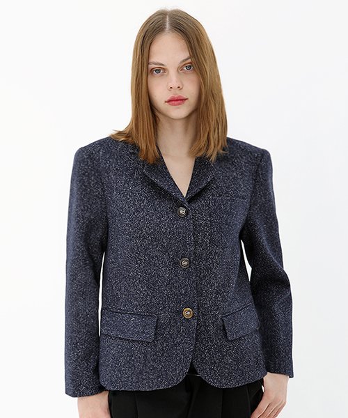 울 맬란지2 네이비 자켓 _ Wool Navy JK