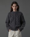 Raccoon cable knit (charcoal)