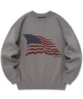 SP 자카드 아메리칸 니트 스웨터-그레이