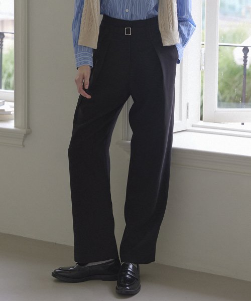 High Waist Belted брюки - чёрный