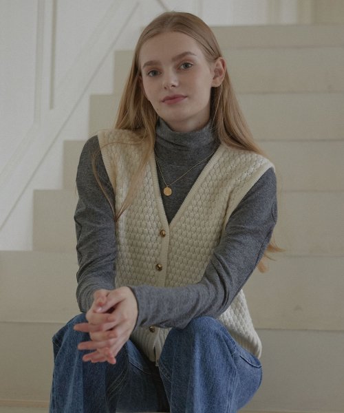 Tweed Goldish Knit жилет - слоновая кость