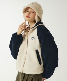 W COLOR BLOCK FLEECE JUMPER [2 COLOR]