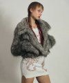 Flecked Ash Fur Jacket Gray