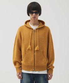 Plan Embroidery Knit Zip up - ORANGE