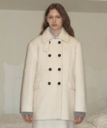 DOUBLE BREASTED HALF COAT (IVORY)