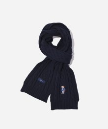 EMBROIDERY DAN CABLE MUFFLER NAVY