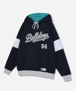 예일(YALE) BULLDOGS COLOR BLOCK BOUCLE  HOODIE NAVY 상품 이미지