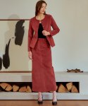 레트흐드레뚜왈(LETTRE DE LE TOILE) Aude H-line skirt (brick brown)