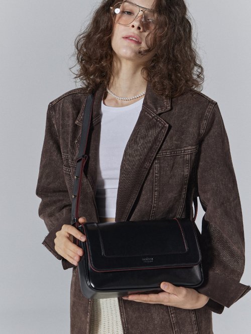 메종크렘(MAISON CREME) Red Crust Baguette bag_Black - 사이즈 & 후기 | 무신사