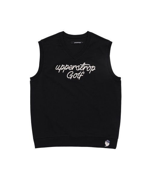 [UP3106] UPST GOLF Lettering Logo V-neck Vest Black