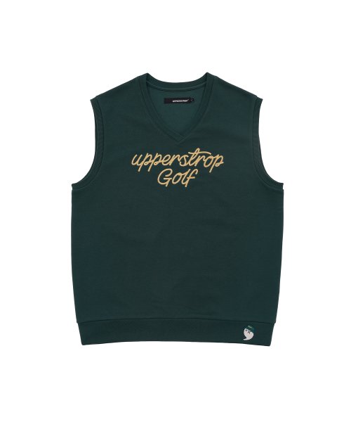 [UP3107] UPST GOLF Lettering Logo V-neck Vest Green