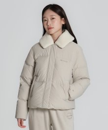 S23WWGDJ57 우먼스 카라 부클넥 헤비 다운 자켓 Light Beige