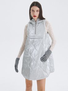 QUILTING HOODIE ZIP-UP ONE-PIECE_SILVER