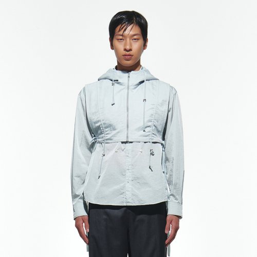Open Hooded Vest [Pale Blue]