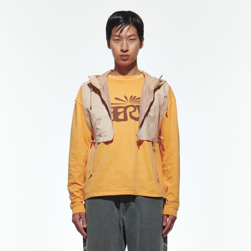Open Hooded Vest [Pale Peach]