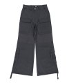 Cargo Wide Flare Trousers - Charcoal